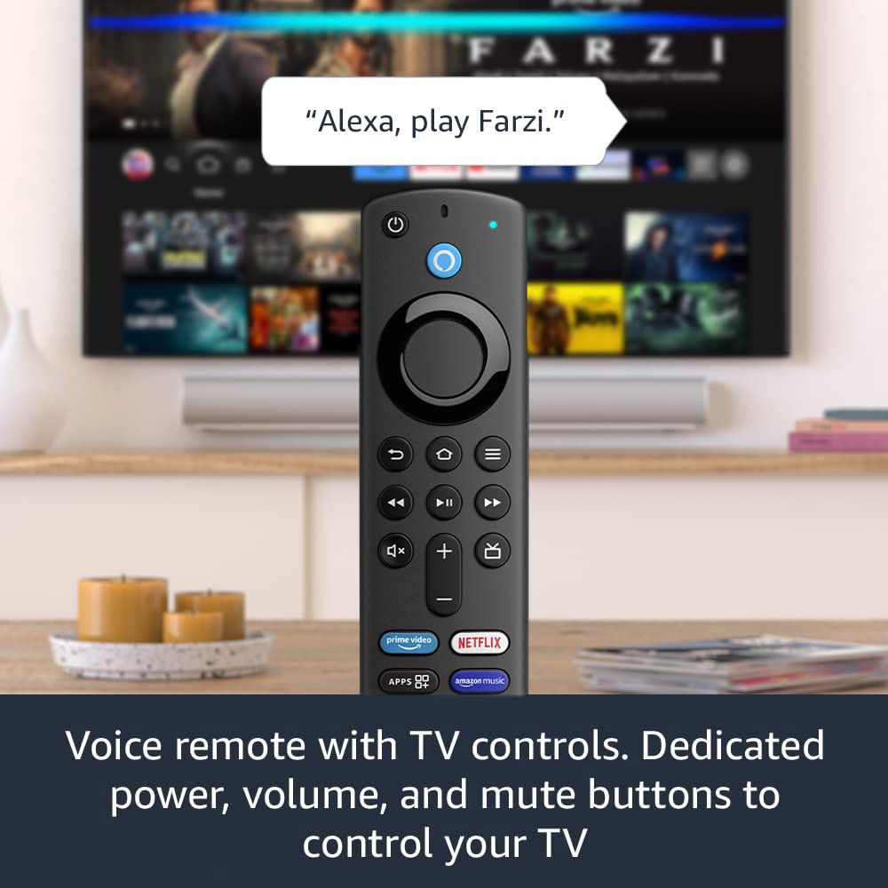 Smart Fire TV Stick HD (latest model) with Alexa Voice Remote, featuring TV power and volume controls. - Image 2